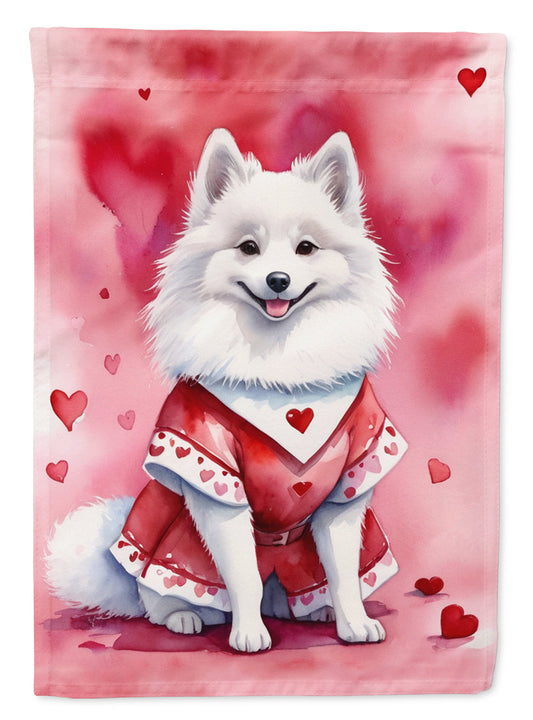 American Eskimo My Valentine House Flag