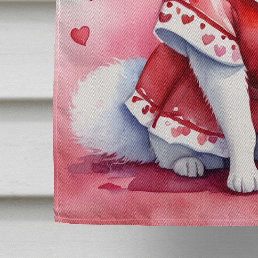 American Eskimo My Valentine House Flag