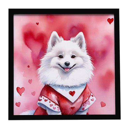 American Eskimo My Valentine Framed Metal Print