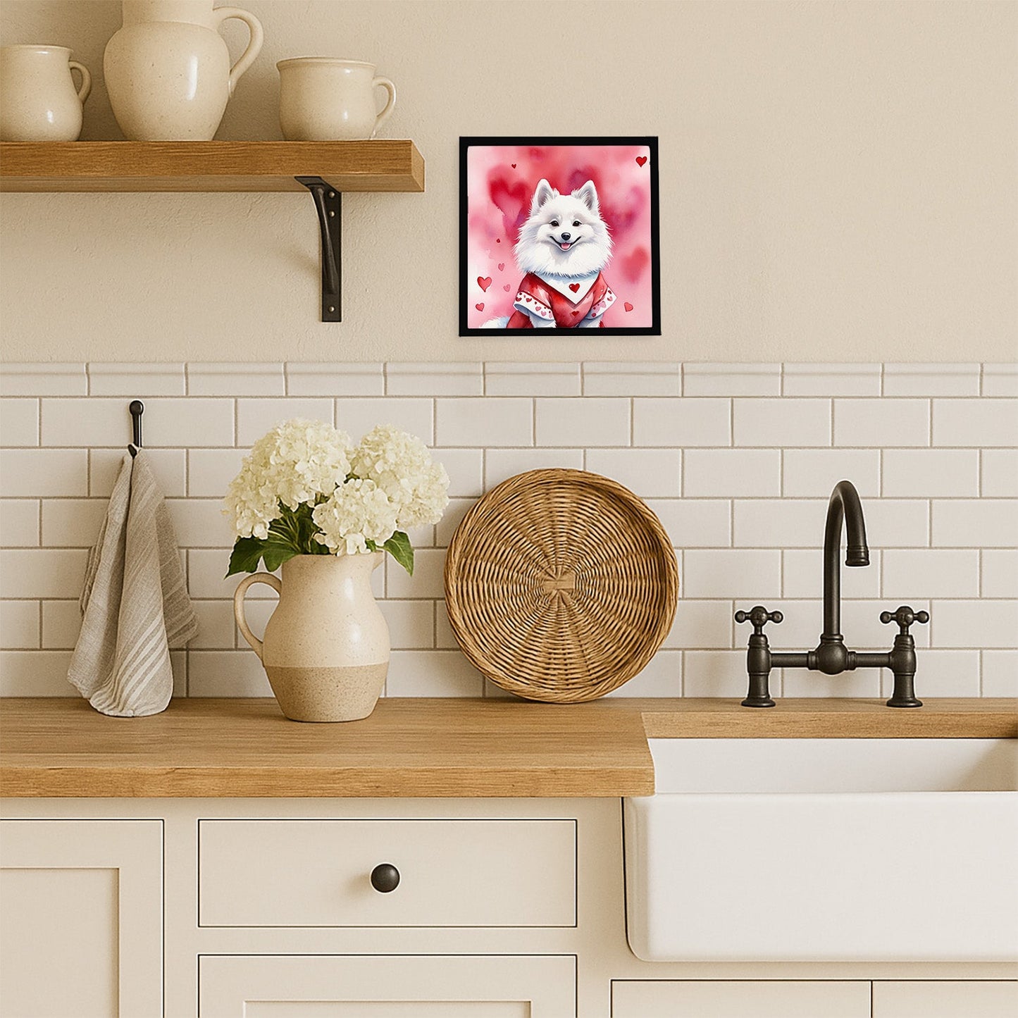 American Eskimo My Valentine Framed Metal Print