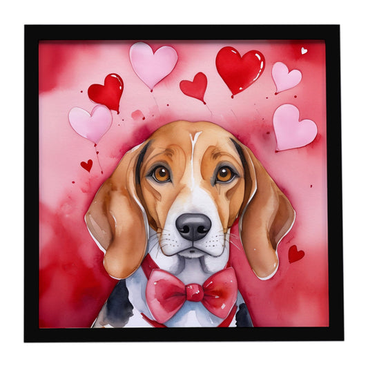 American Foxhound My Valentine Framed Metal Print