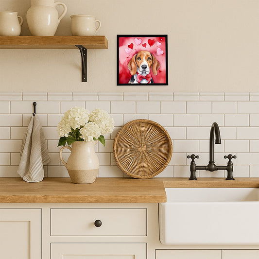 American Foxhound My Valentine Framed Metal Print