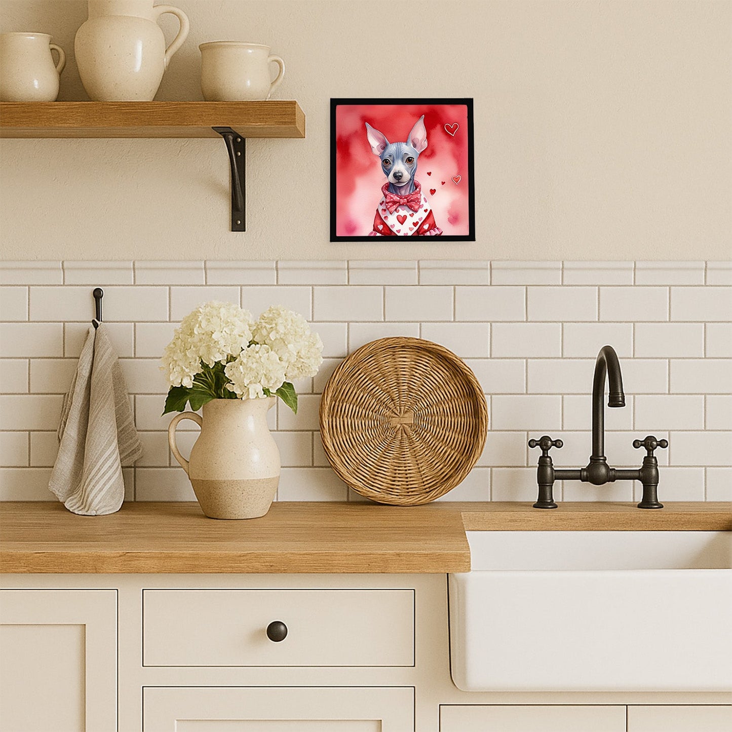 American Hairless Terrier My Valentine Framed Metal Print