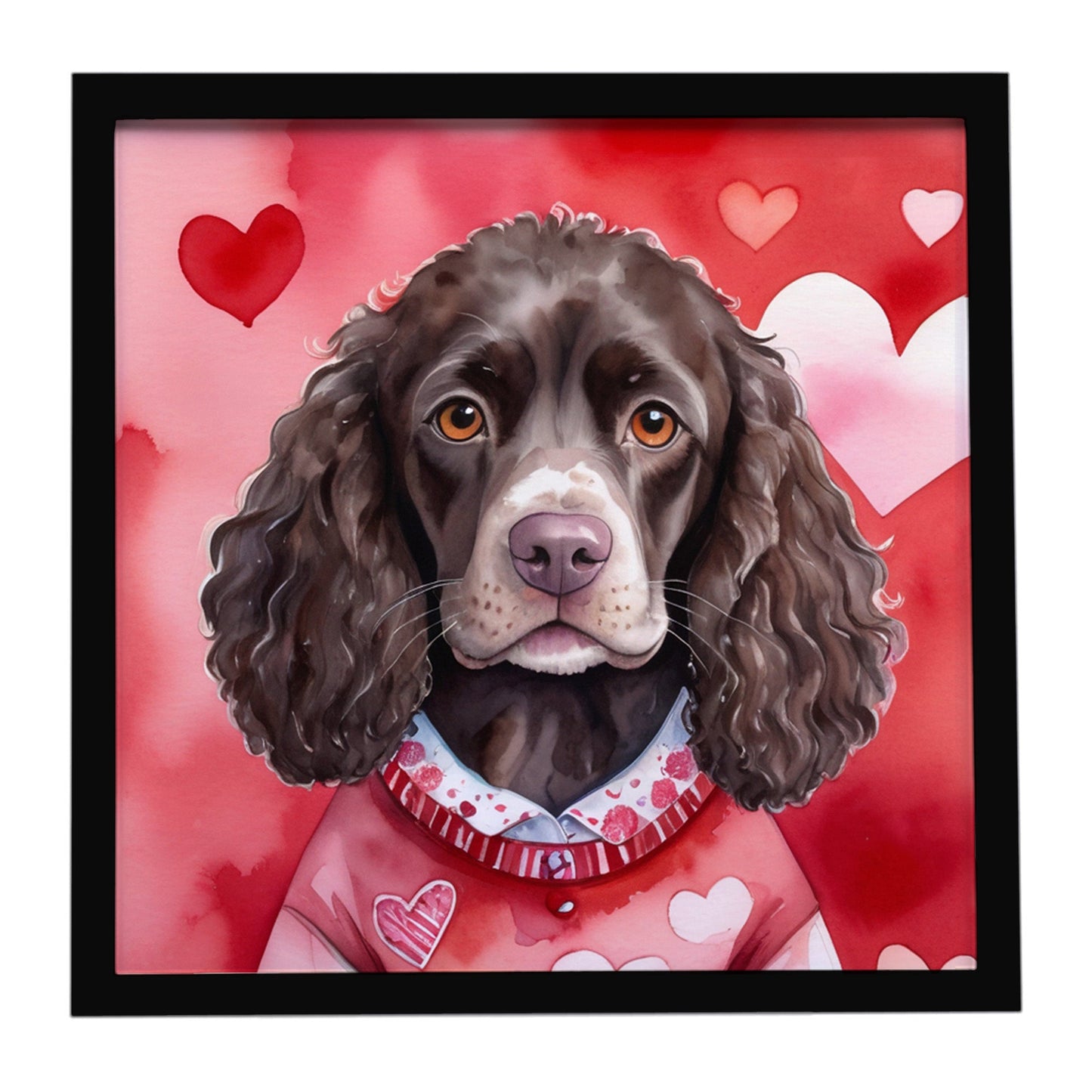 American Water Spaniel My Valentine Framed Metal Print