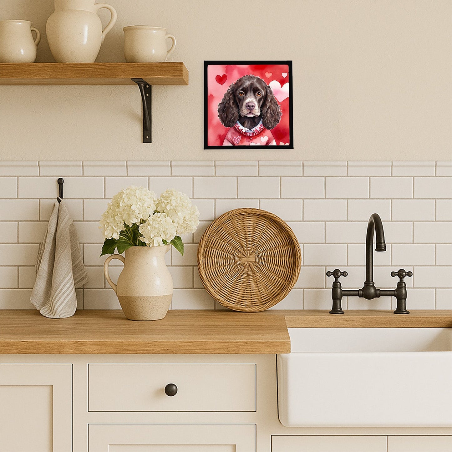 American Water Spaniel My Valentine Framed Metal Print