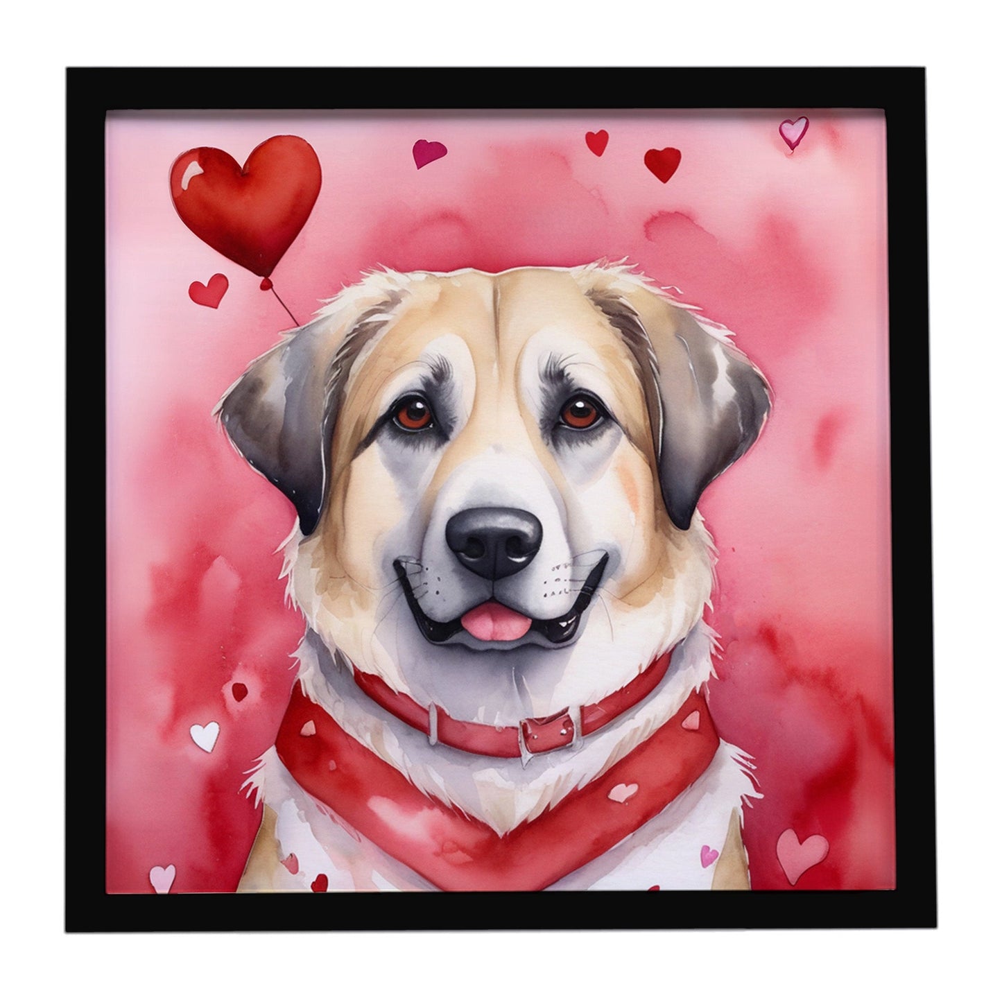 Anatolian Shepherd Dog My Valentine Framed Metal Print