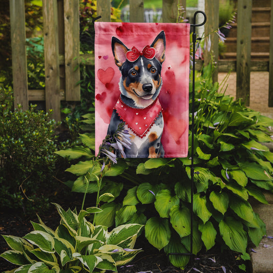Australian Cattle Dog Valentine’s Day Garden Flag – Dog-Themed Heart Yard Decor