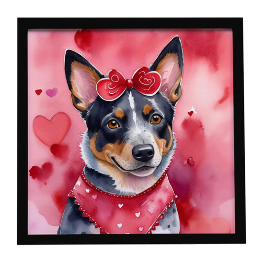 Australian Cattle Dog My Valentine Framed Metal Print