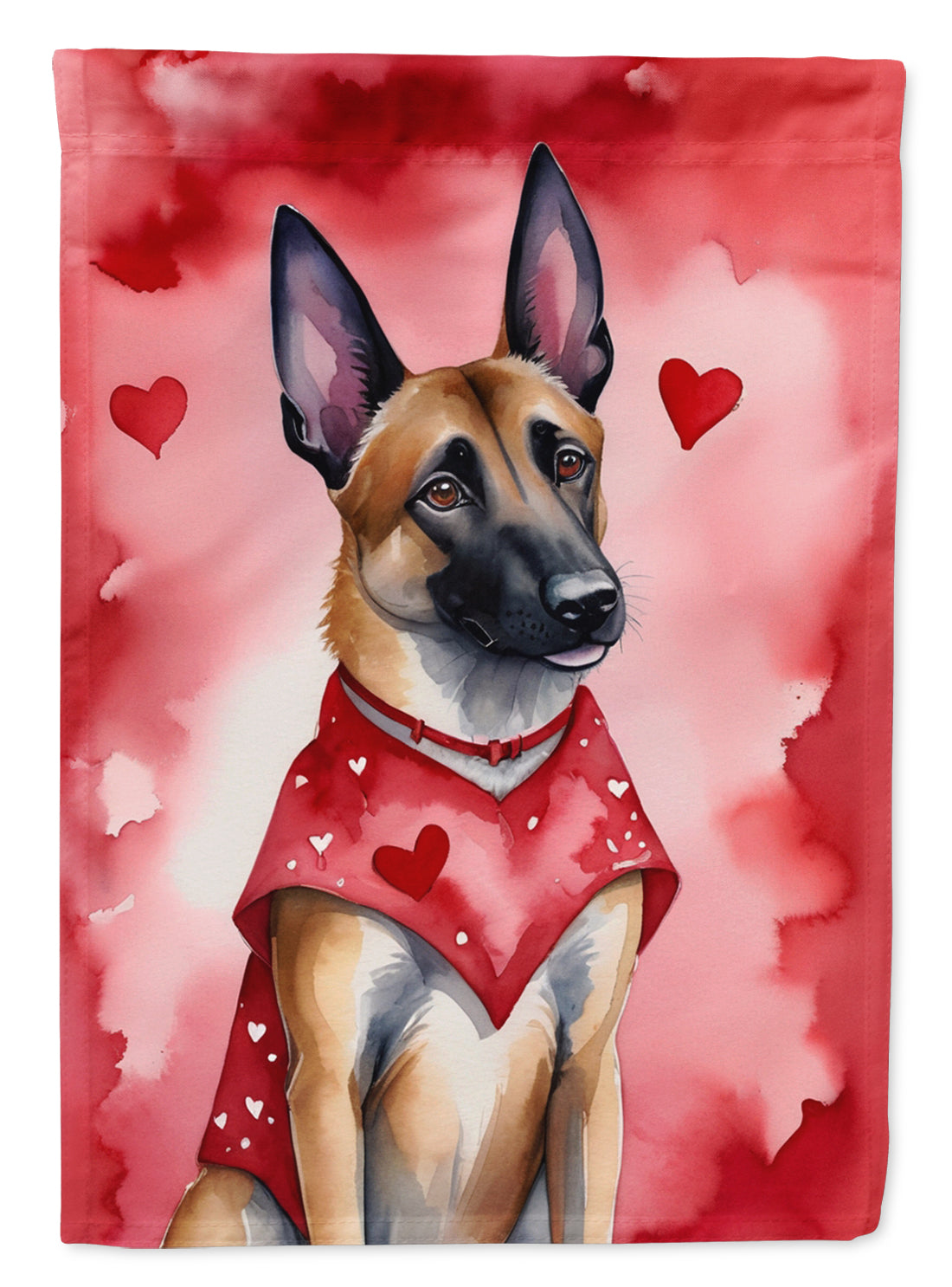 Belgian Malinois Valentine’s Day Garden Flag – Dog-Themed Heart Yard Decor