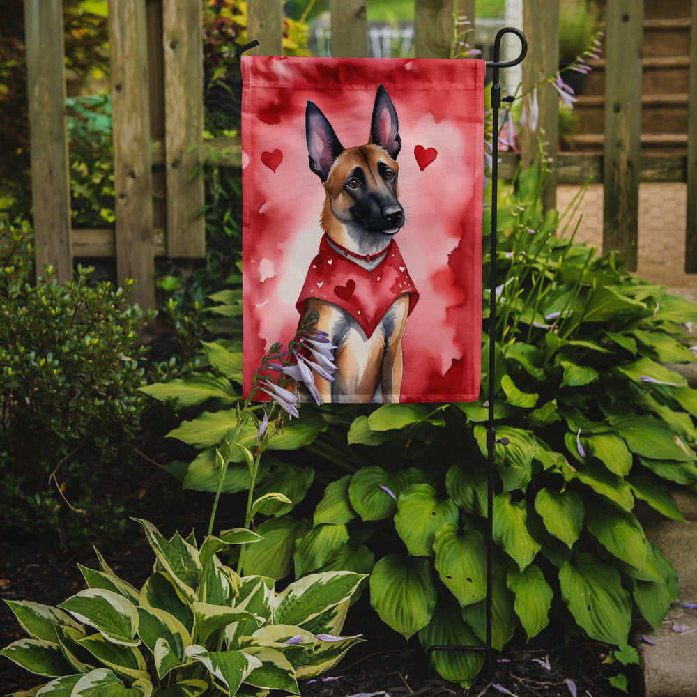 Belgian Malinois Valentine’s Day Garden Flag – Dog-Themed Heart Yard Decor