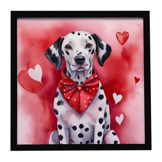Dalmatian My Valentine Framed Metal Print