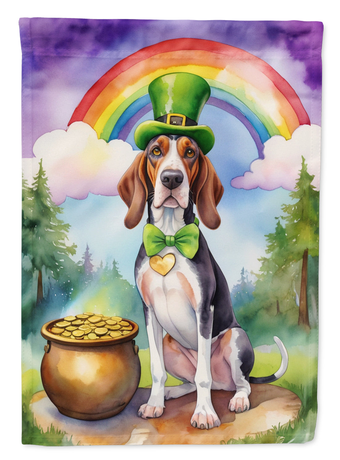American English Coonhound St Patrick's Day House Flag