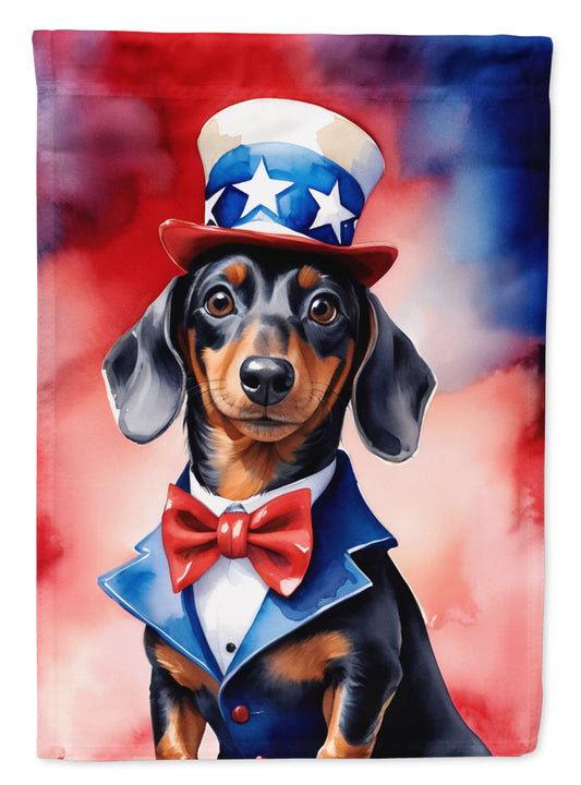 Dachshund Patriotic American House Flag