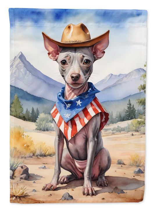 American Hairless Terrier Cowboy Welcome House Flag