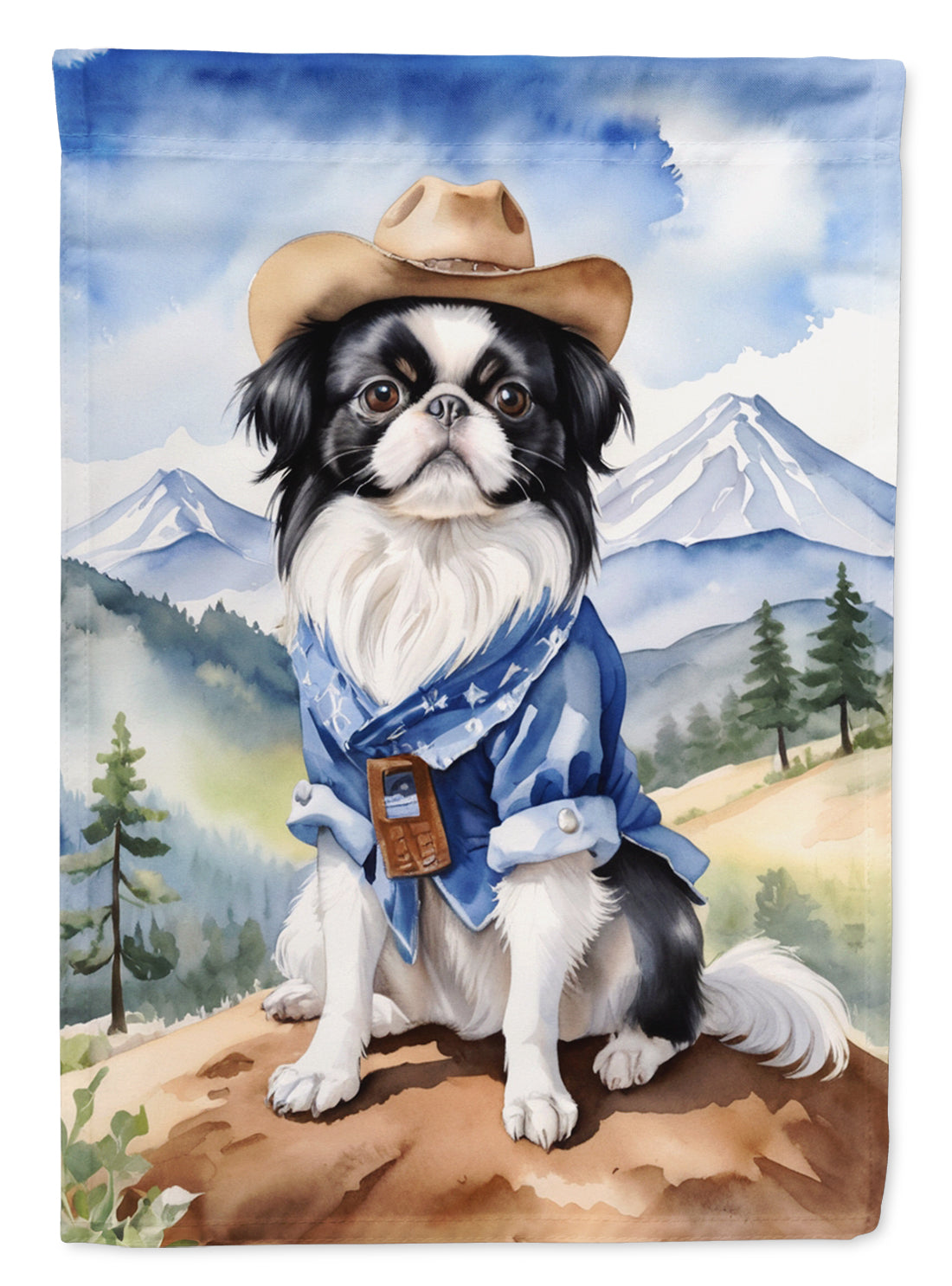 Japanese Chin Cowboy Welcome House Flag