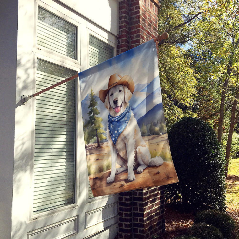 Kuvasz Cowboy Welcome House Flag