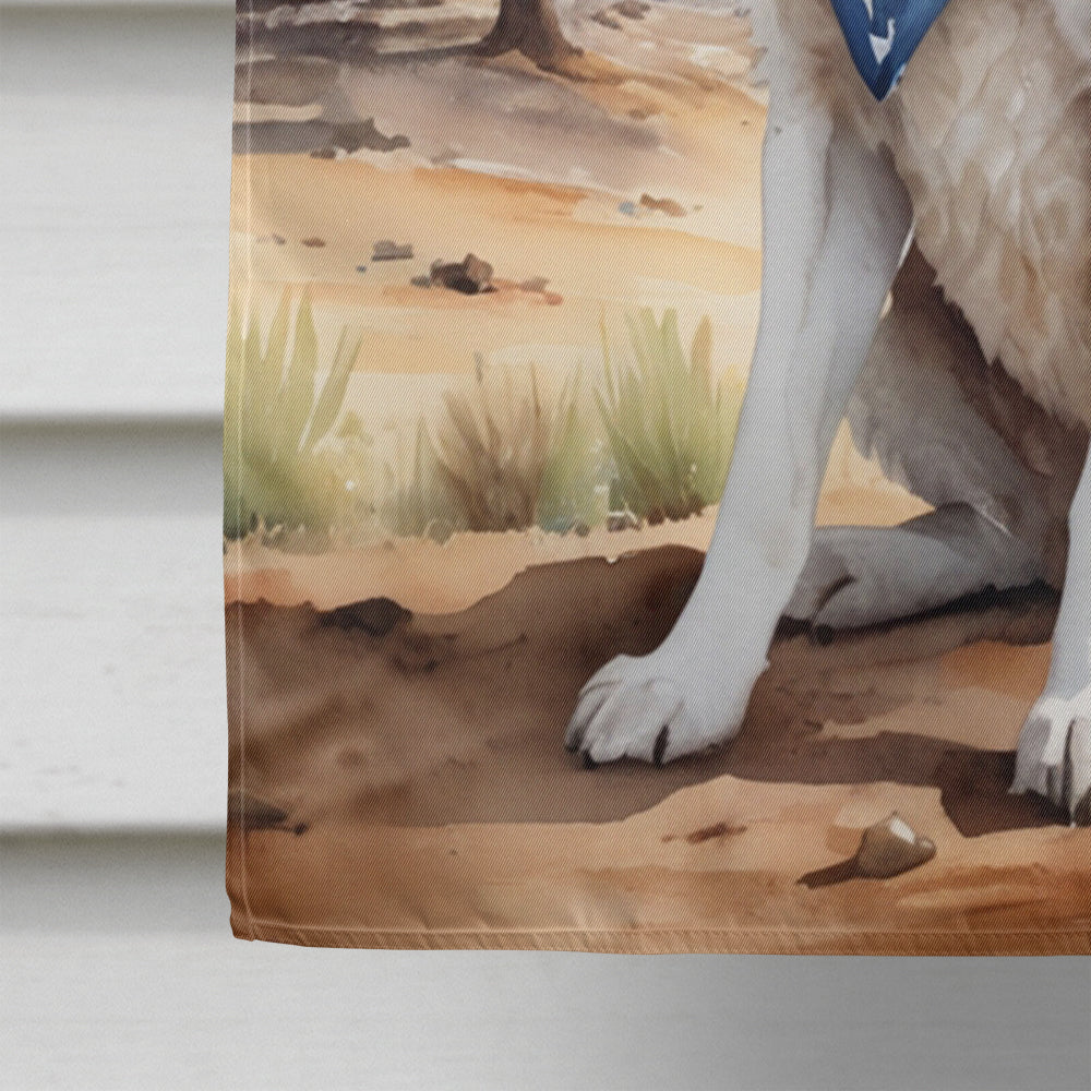 Kuvasz Cowboy Welcome House Flag