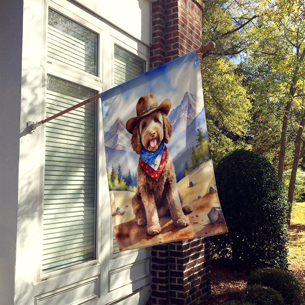 Labradoodle Cowboy Welcome House Flag