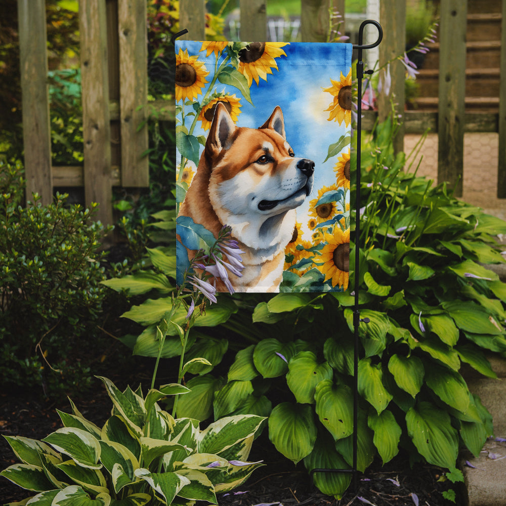 Akita in Sunflowers Garden Flag – Bright Dog-Themed Yard Decor