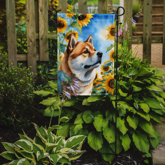 Akita in Sunflowers Garden Flag – Bright Dog-Themed Yard Decor