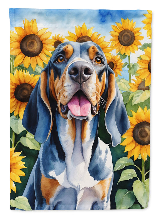 American English Coonhound in Sunflowers House Flag