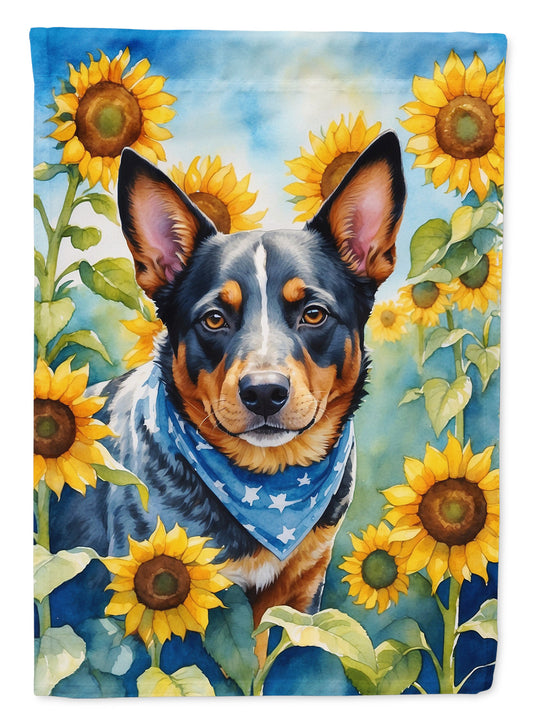 Australian Cattle Dog in Sunflowers Garden Flag – Bright Dog-Themed Yard Decor