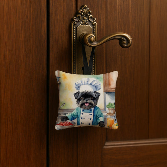 Affenpinscher The Chef Hanging Square Fabric Ornament 3.5 × 3.5