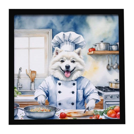 American Eskimo The Chef Framed Metal Print
