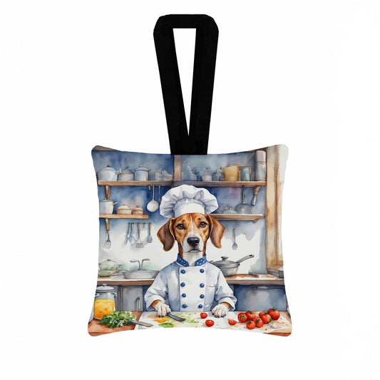 American Foxhound The Chef Hanging Square Fabric Ornament 3.5 × 3.5