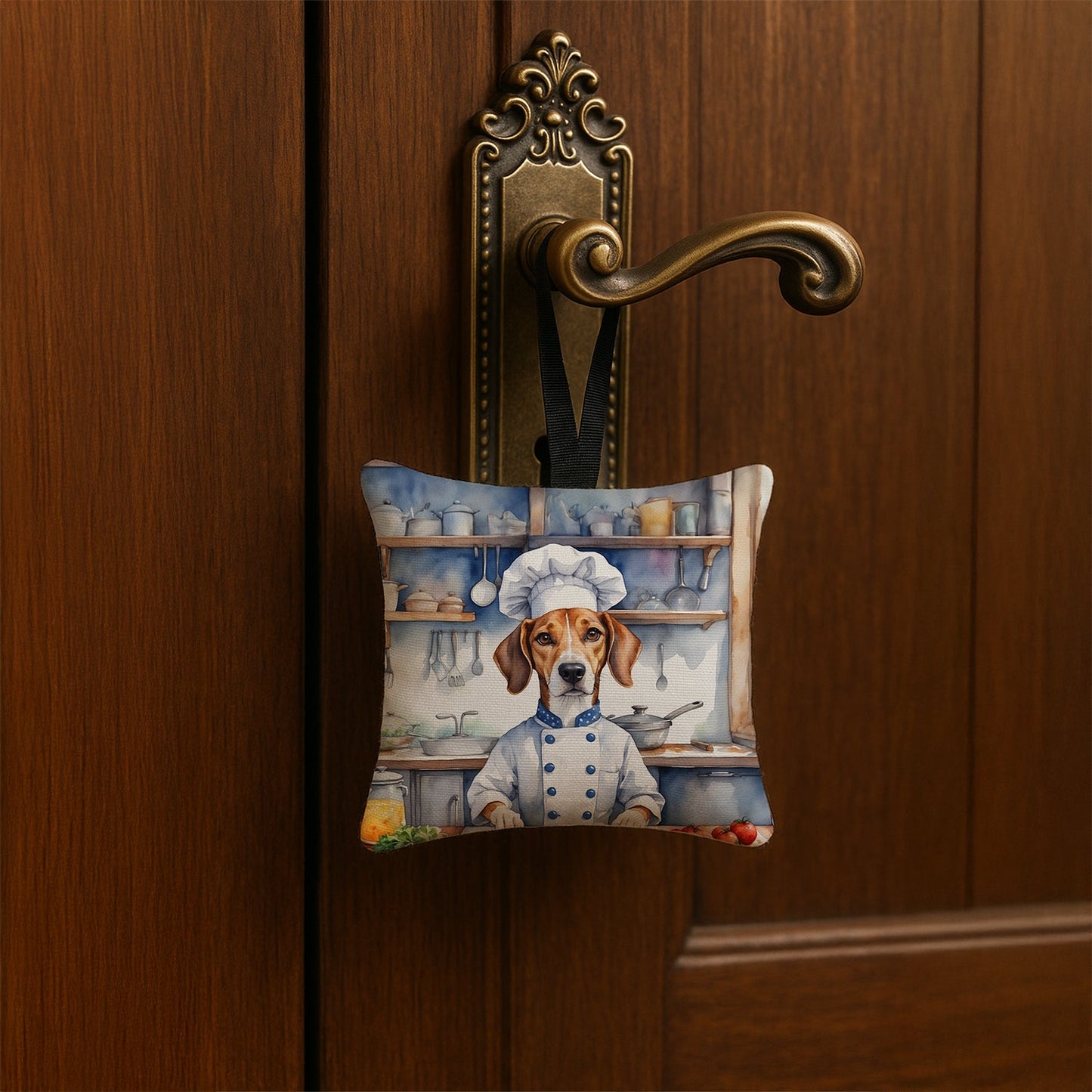 American Foxhound The Chef Hanging Square Fabric Ornament 3.5 × 3.5