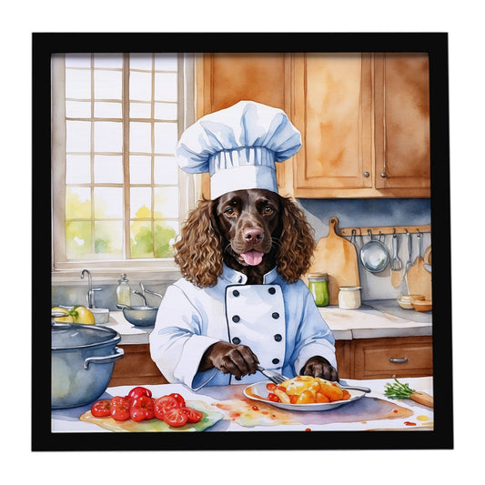 American Water Spaniel The Chef Framed Metal Print