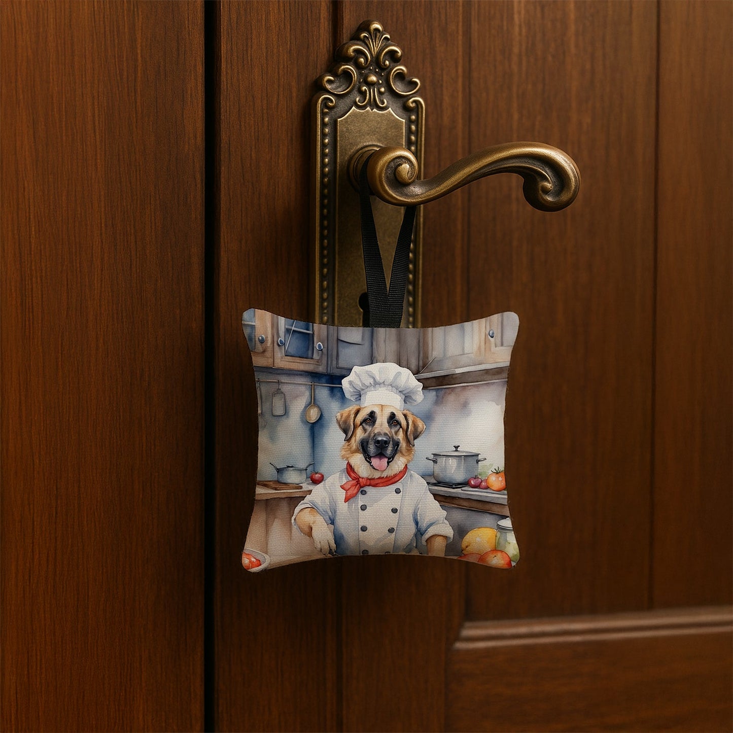 Anatolian Shepherd The Chef Hanging Square Fabric Ornament 3.5 × 3.5