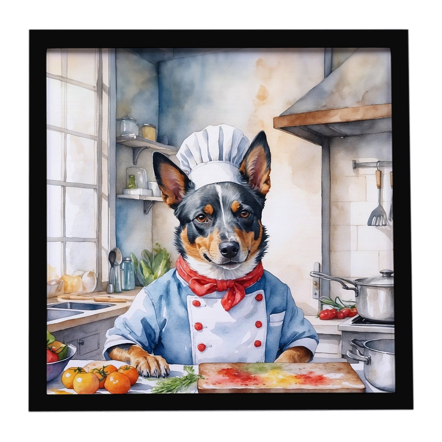 Australian Cattle Dog The Chef Framed Metal Print