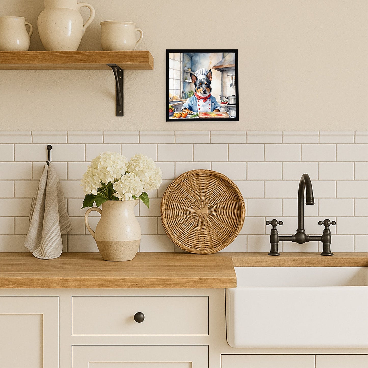 Australian Cattle Dog The Chef Framed Metal Print