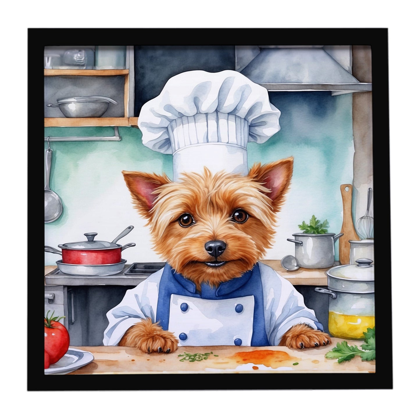 Australian Terrier The Chef Framed Metal Print