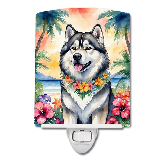 Alaskan Malamute Luau Ceramic Night Light