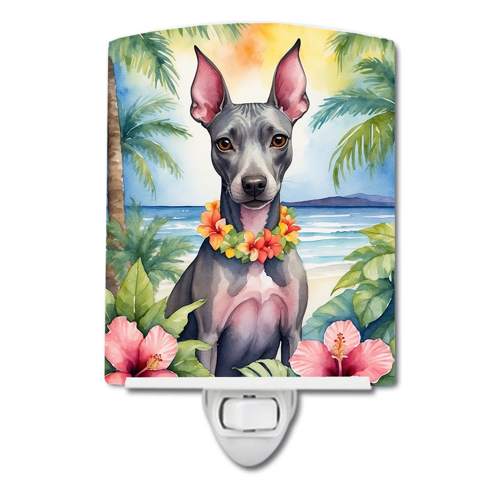 American Hairless Terrier Luau Ceramic Night Light
