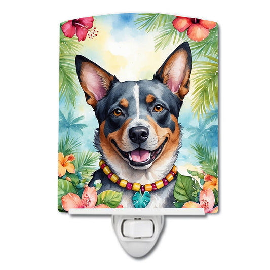 Australian Cattle Dog Luau Ceramic Night Light
