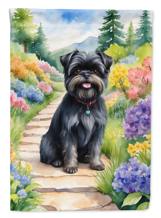 Affenpinscher Spring Path Garden Flag  – Dog-Themed Floral Outdoor Decor