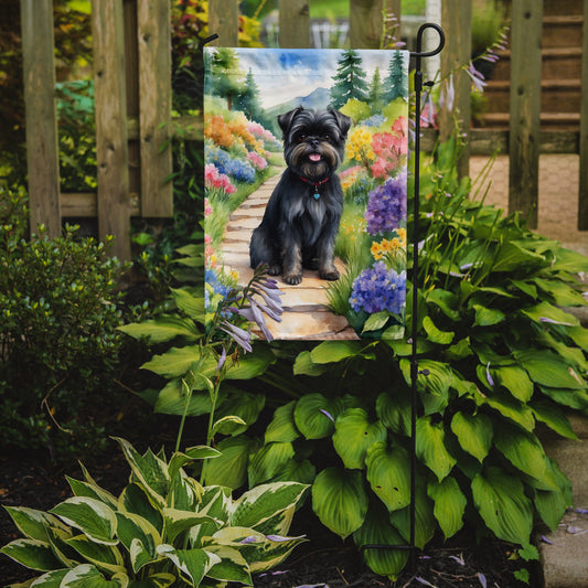 Affenpinscher Spring Path Garden Flag  – Dog-Themed Floral Outdoor Decor