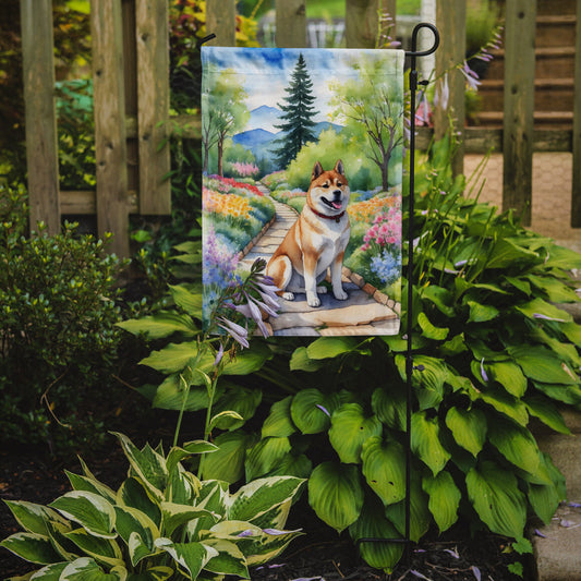 Akita Spring Garden Path Flag  – Dog-Themed Floral Outdoor Decor