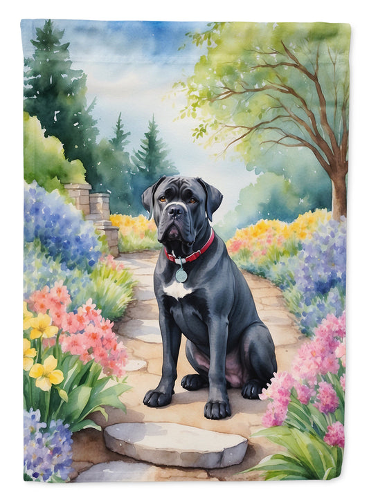 Cane Corso Spring Path Garden Flag  – Dog-Themed Floral Outdoor Decor