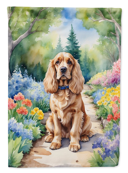 Cocker Spaniel Spring Path Garden Flag  – Dog-Themed Floral Outdoor Decor