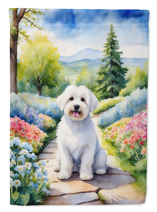 Coton de Tulear Spring Path Garden Flag  – Dog-Themed Floral Outdoor Decor