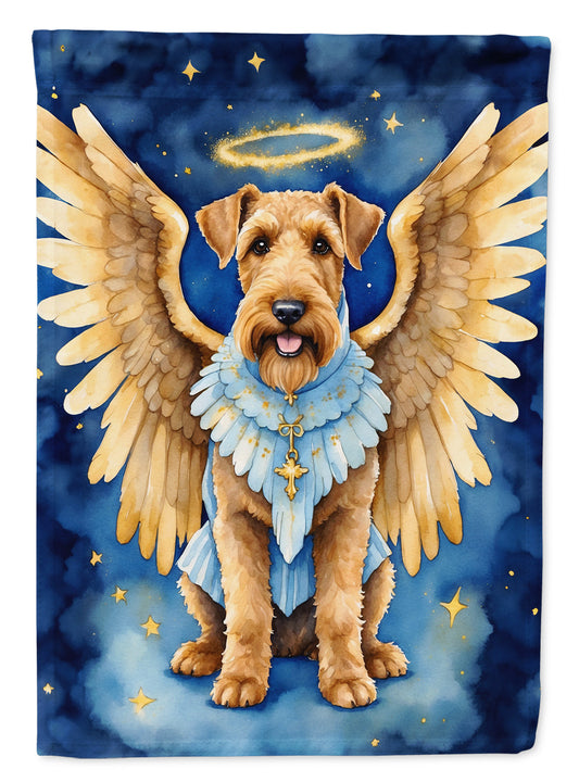 Airedale Terrier My Angel Garden Flag – Memorial or Christmas Dog Angel Decor