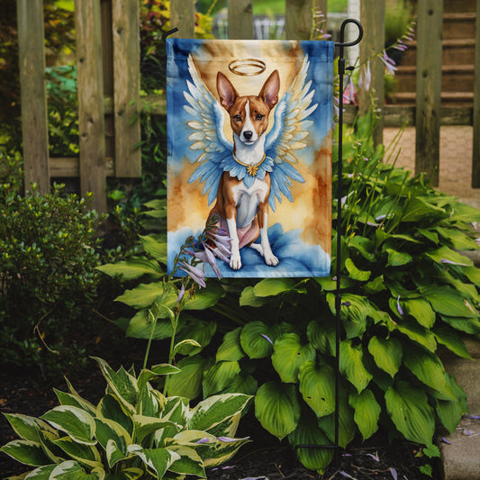 Basenji My Angel Garden Flag – Memorial or Christmas Dog Angel Decor
