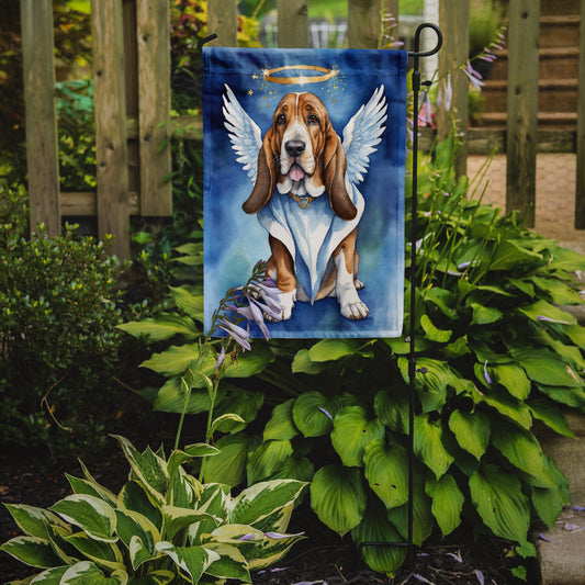 Basset Hound My Angel Garden Flag – Memorial or Christmas Dog Angel Decor