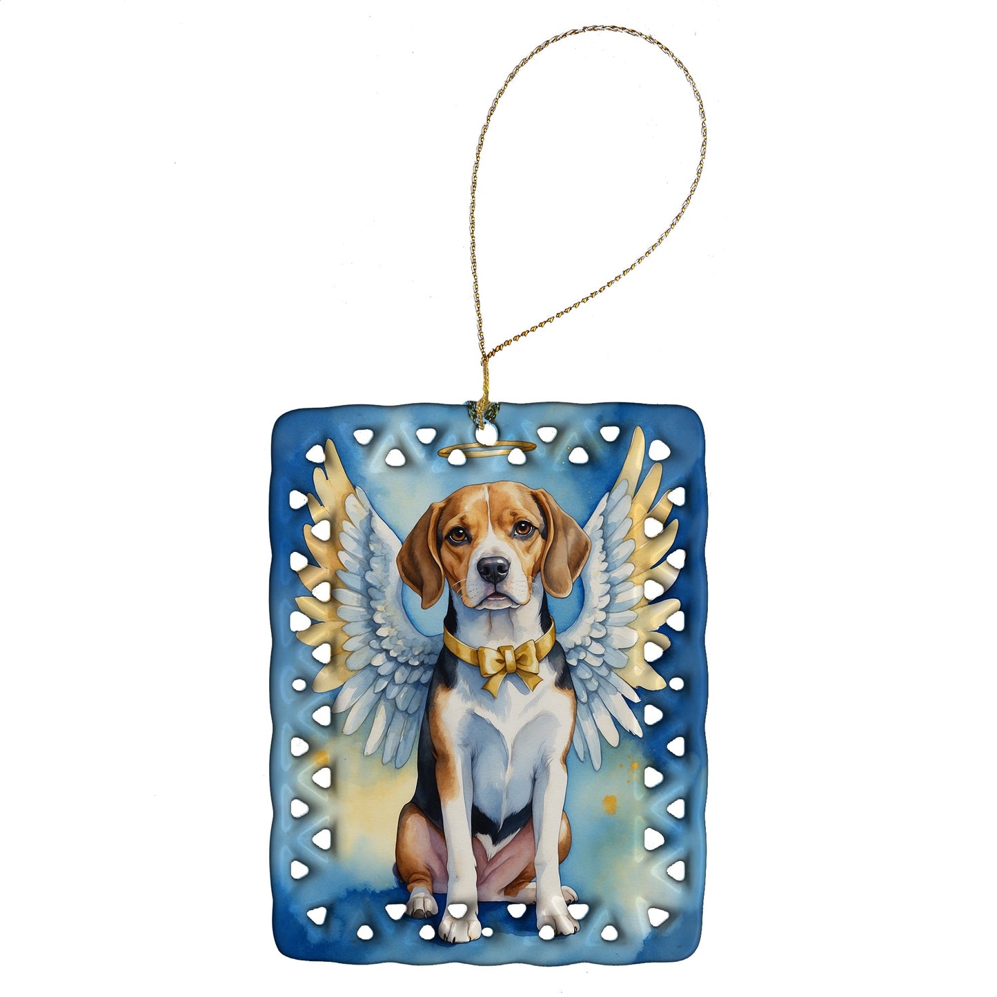 Beagle My Angel Porcelain Ornament