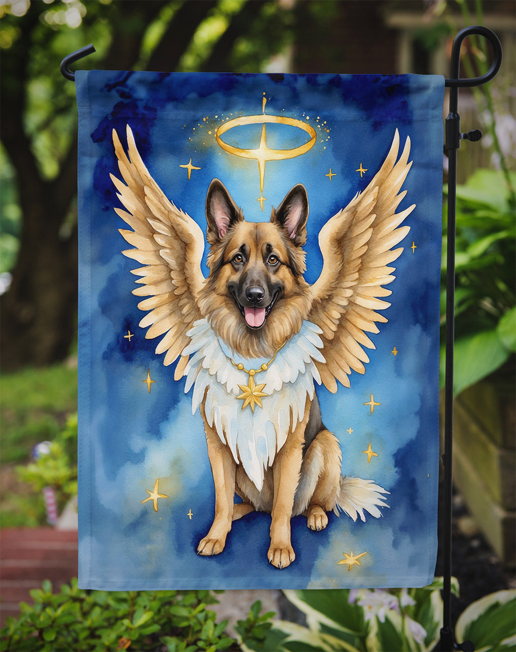 Belgian Tervuren My Angel Garden Flag – Memorial or Christmas Dog Angel Decor