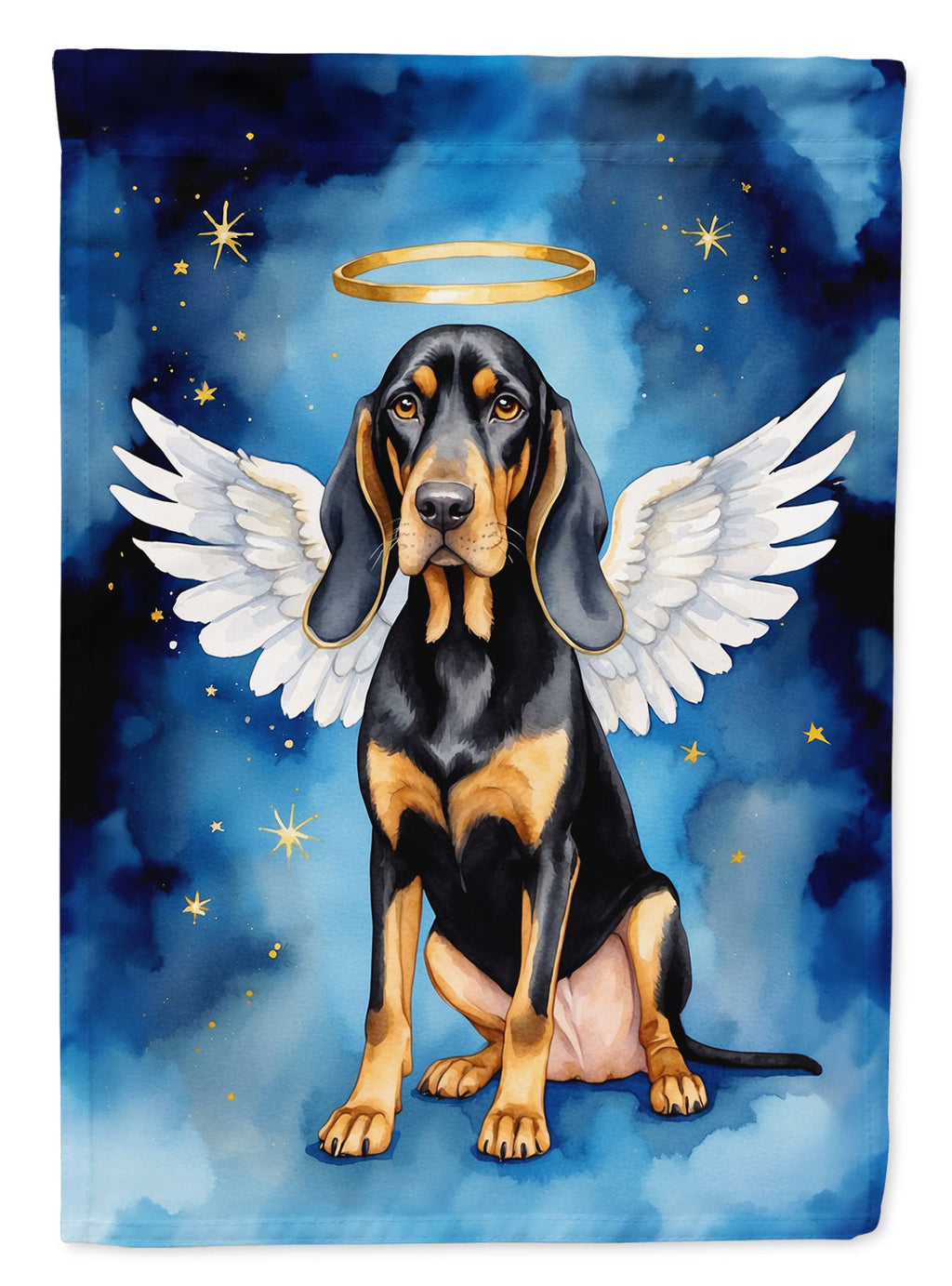Black and Tan Coonhound My Angel Garden Flag – Memorial or Christmas Dog Angel Decor
